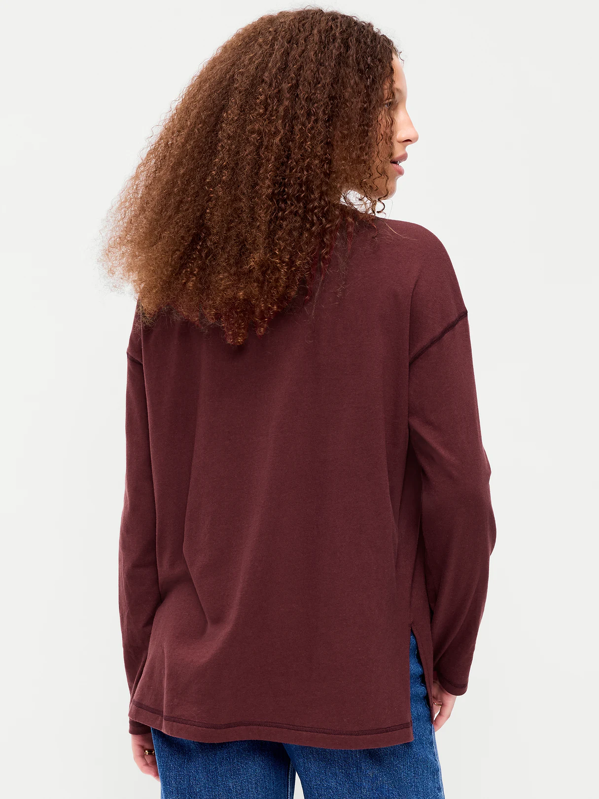 Oversized EveryWear Long-Sleeve Tunic T-Shirt - Reddy Or Not