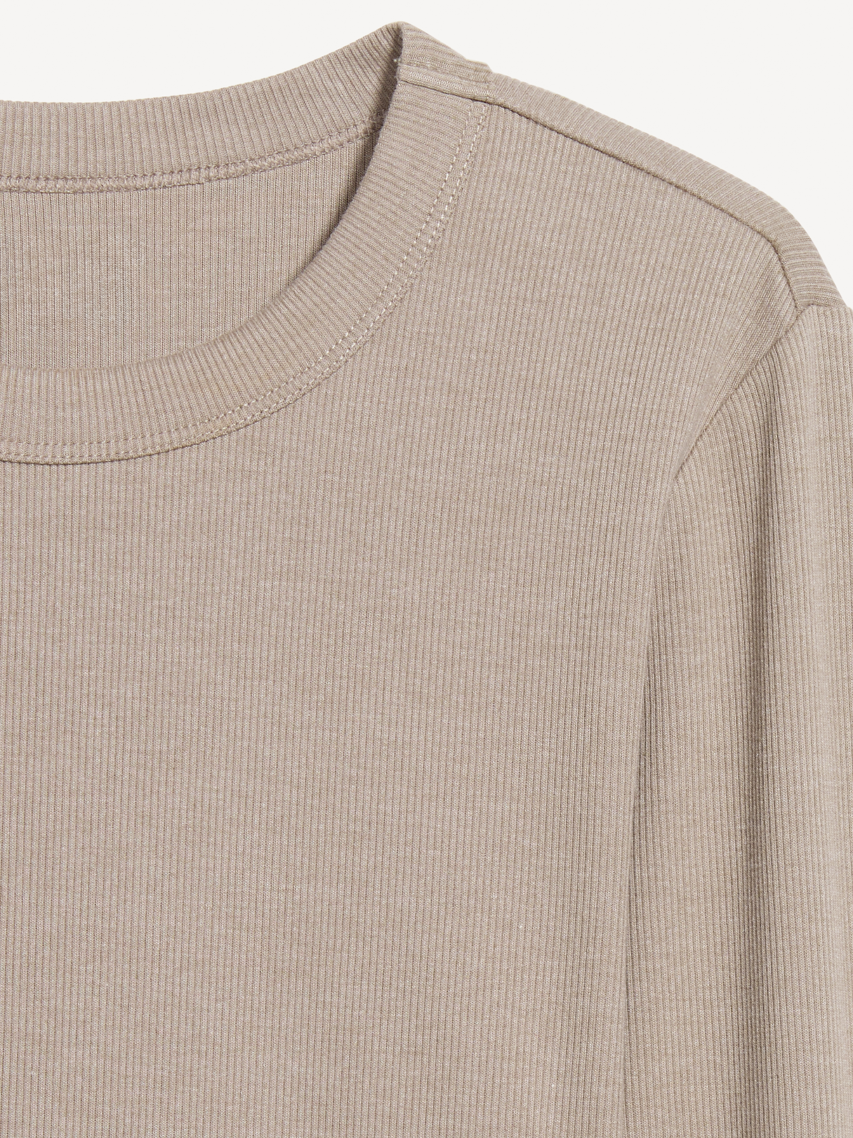 Snug Long-Sleeve Striped Ribbed T-Shirt - Chocolate Malted
