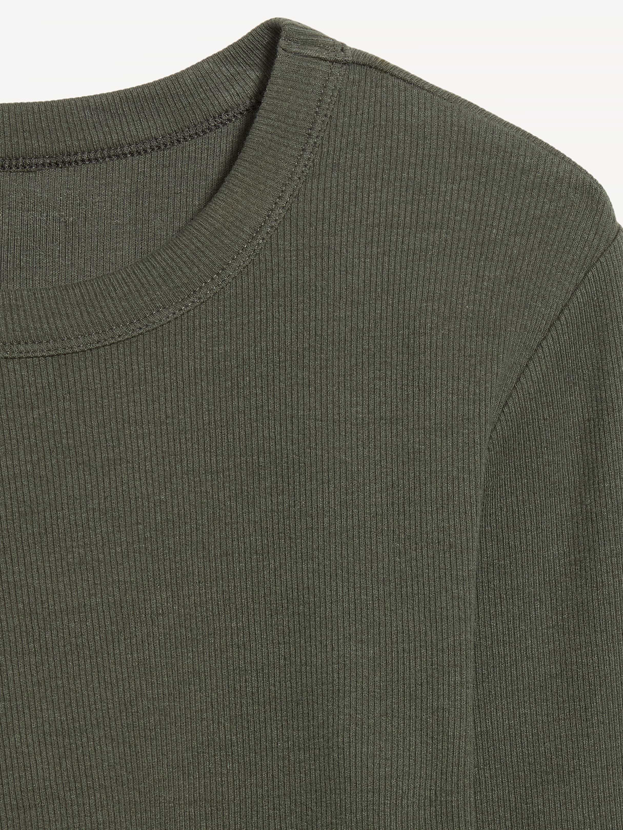 Snug Long-Sleeve Striped Ribbed T-Shirt - Forest Tapestry