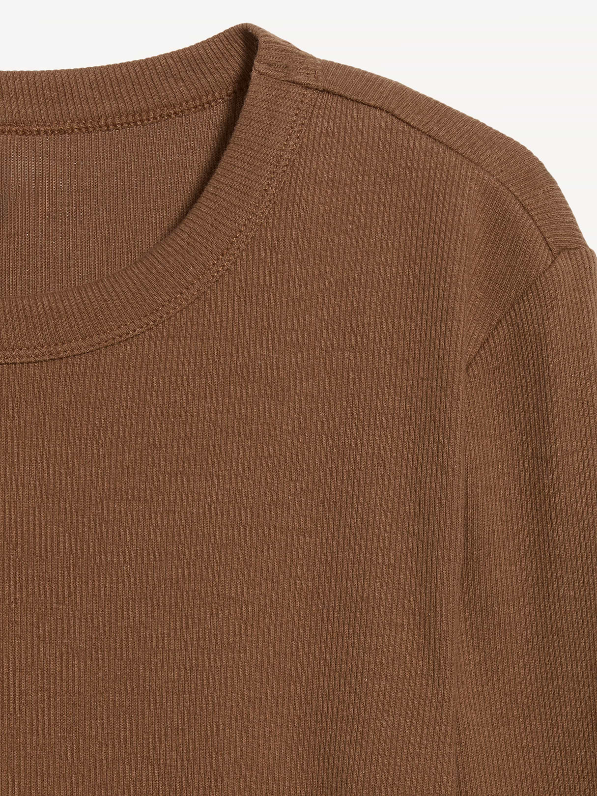 Snug Long-Sleeve Striped Ribbed T-Shirt - Coco de mer