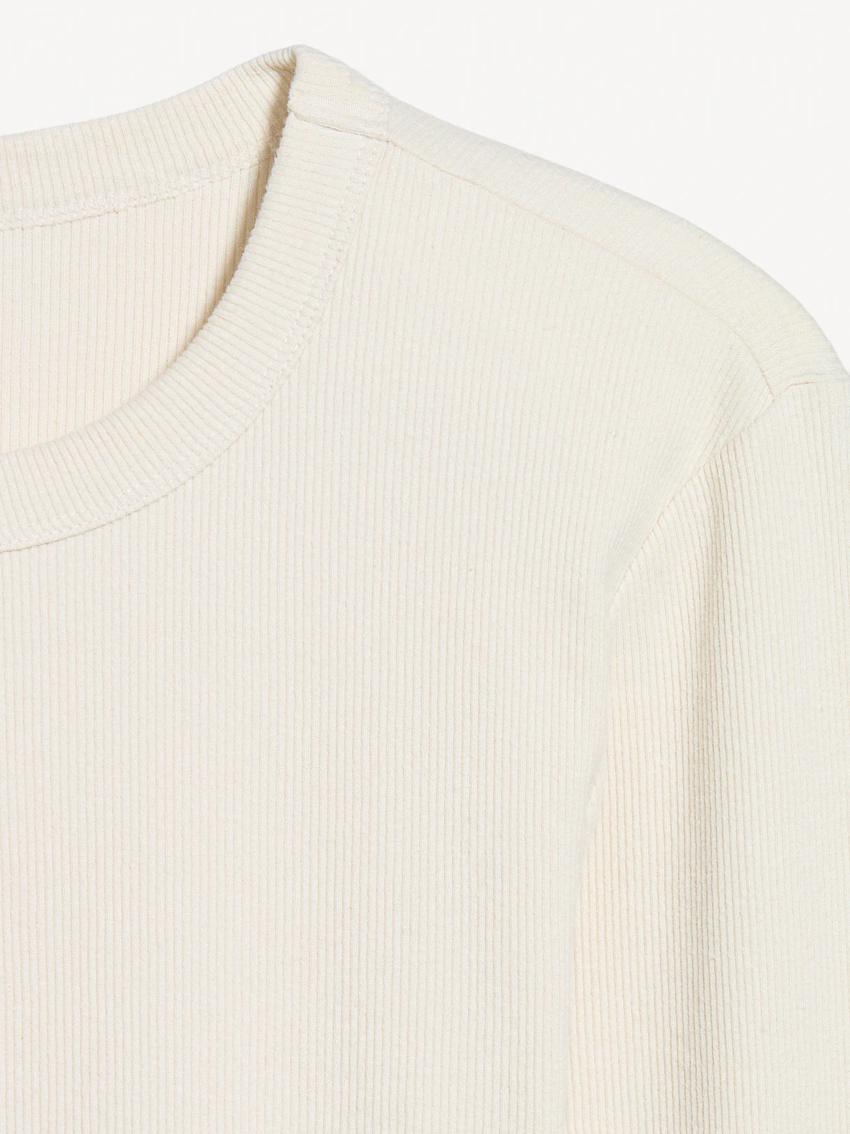 Snug Long-Sleeve Striped Ribbed T-Shirt - Wish Bone