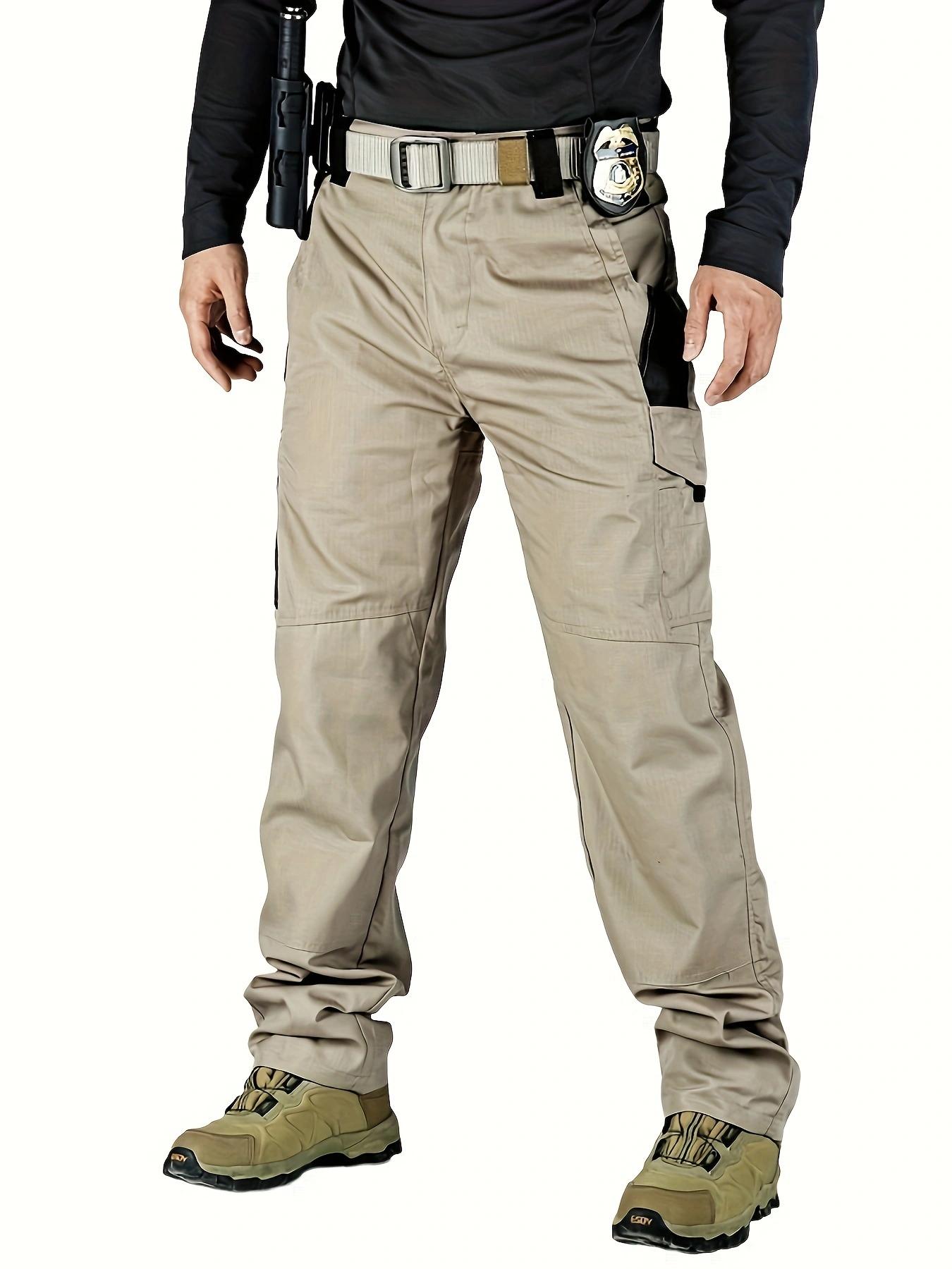 HOMUG Men's Solid Color Waterproof Tactical Work Pants - 3-Piece Set, Belt-Free, Multi-Pocket, Durable Outdoor Hiking & Casual Pants (Regular Fit)，hiking pants、trekking pants、hiking trousers、trail pants、outdoor hiking pants、technical hiking pants