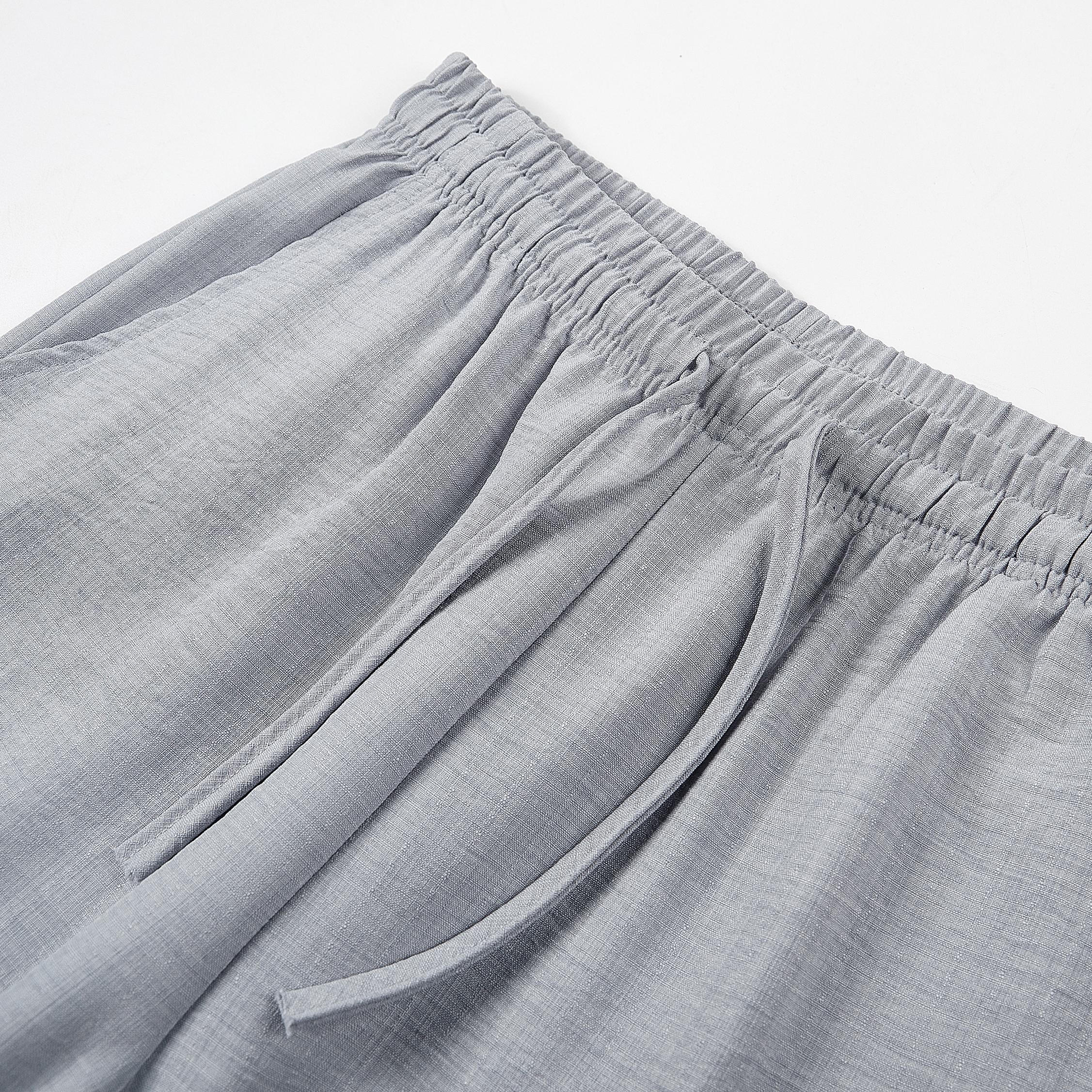 Men’s summer lightweight casual retro pants | Loose fit, drawstring tie, breathable and stylish, suitable for indoor gatherings and outdoor activities, minimalist design | Composition: 100% polyester fiber, cool to wear Trouser pantalones para hombre