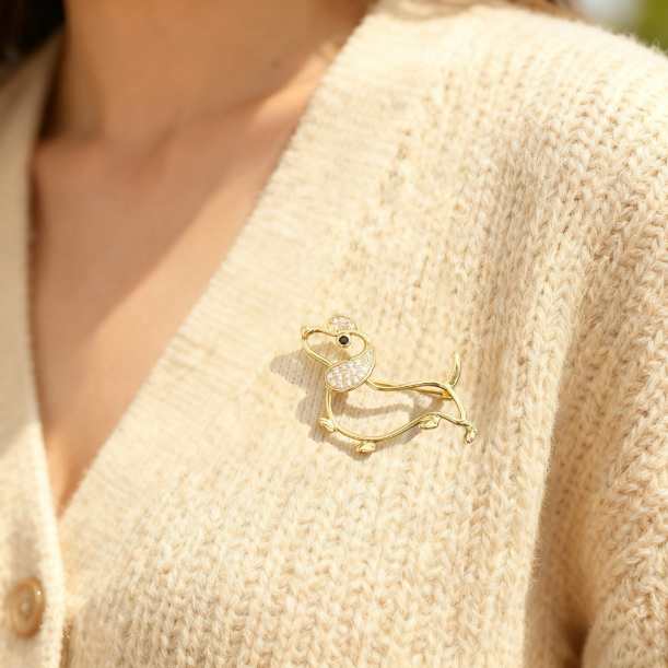 🐶Dachshund Elegance Sparkle Brooch