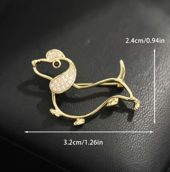 🐶Dachshund Elegance Sparkle Brooch
