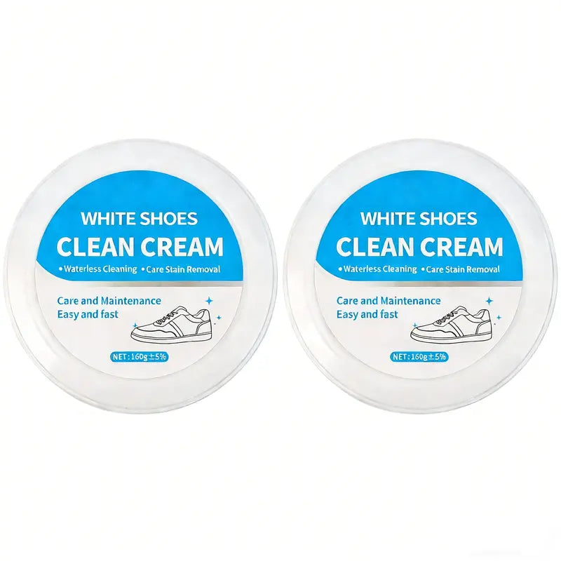 Two-count white shoe cleaning cream
