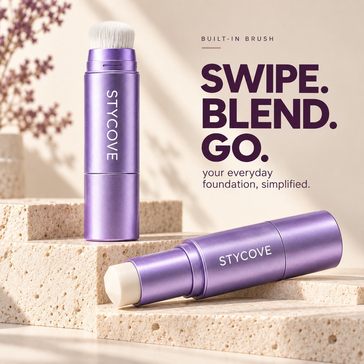 Changing Foundation Stick with built-in blending brush