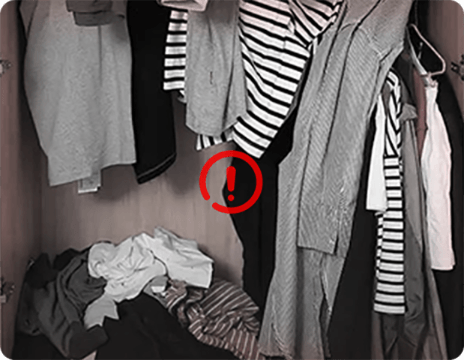 Overflowing messy closet