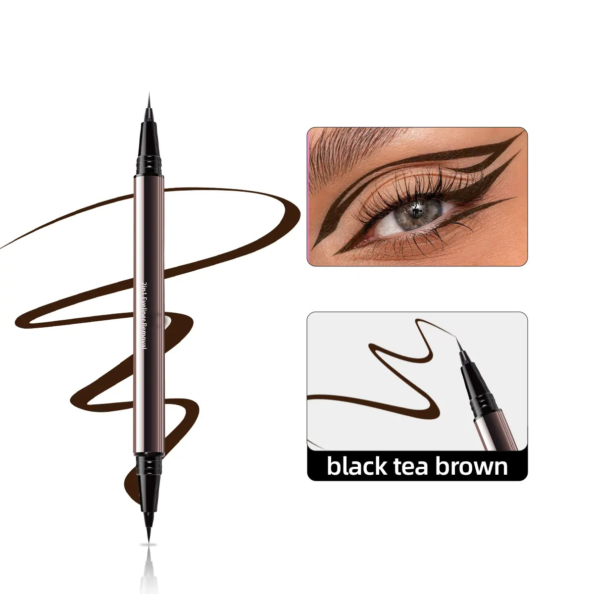 Waterproof Long-Lasting 2-in-1 Liquid Eyeliner
