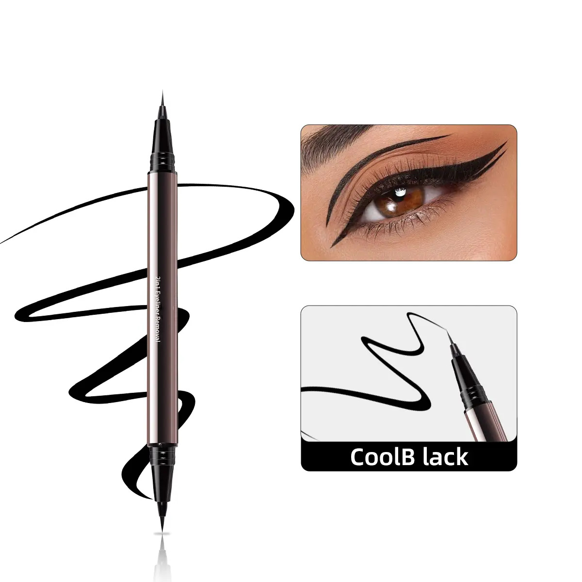 Waterproof Long-Lasting 2-in-1 Liquid Eyeliner