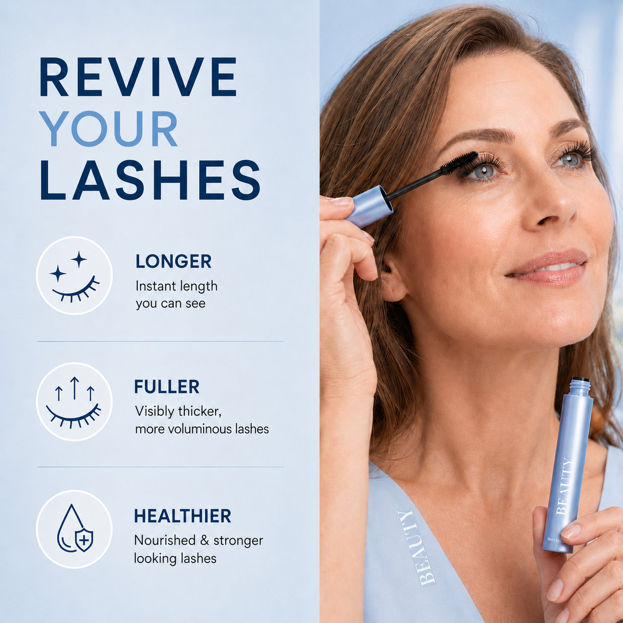 Mature model applying ssiki Lash Casting Mascara