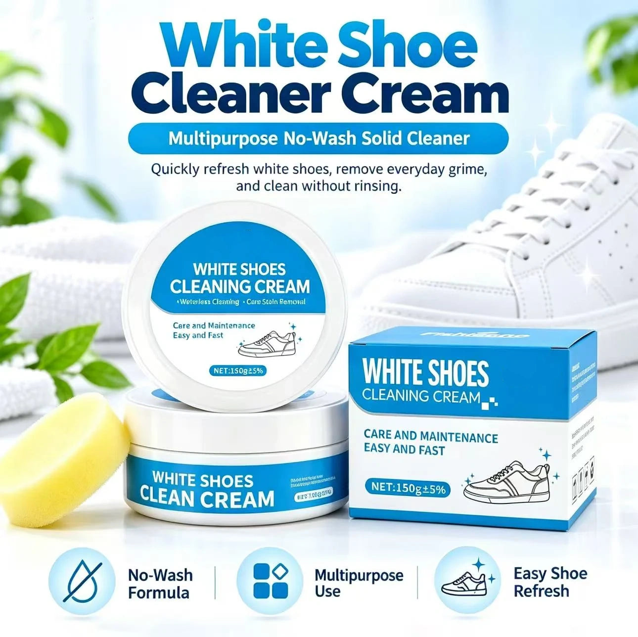 White shoe cleaner cream