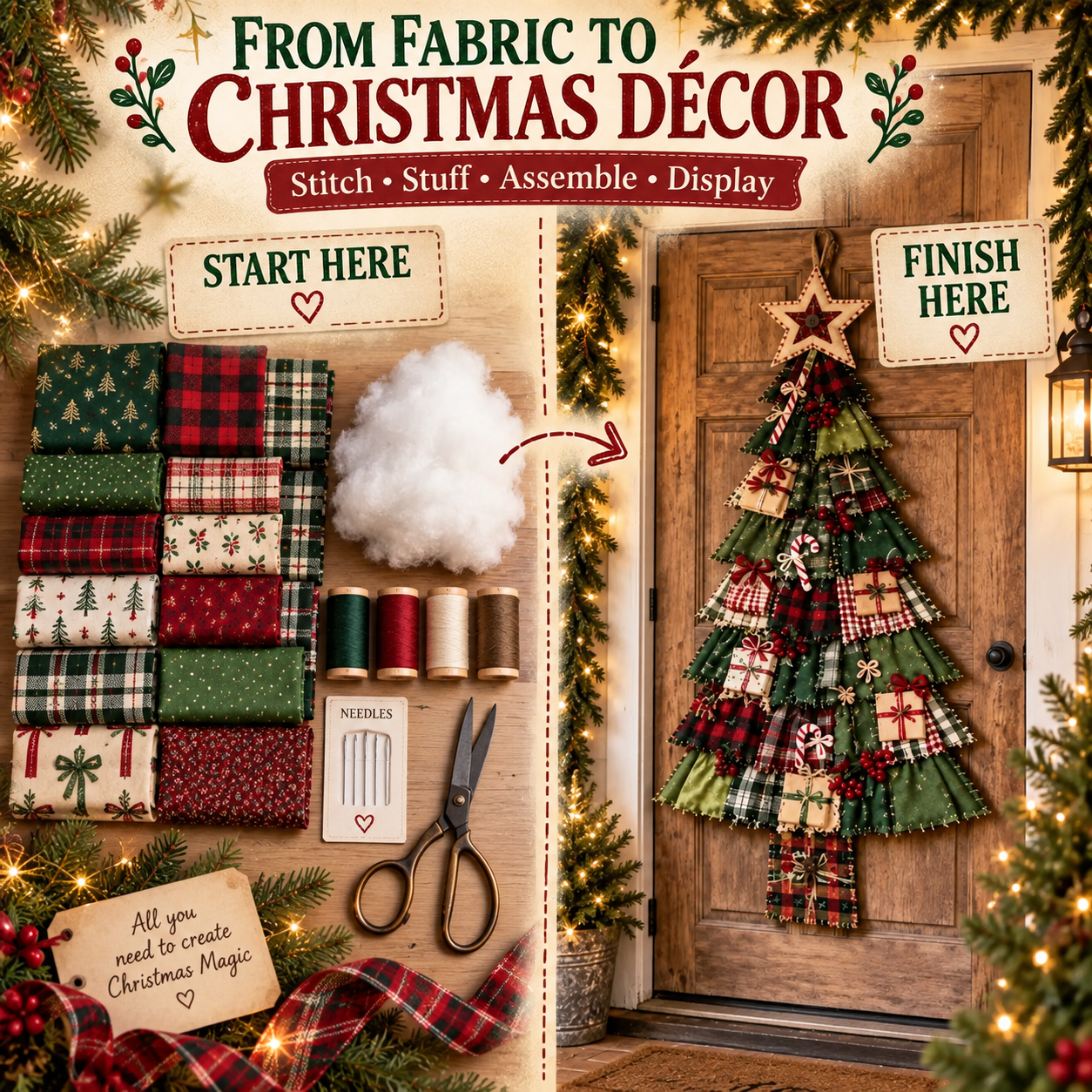 DIY Patchwork Fabric Christmas Tree Kit