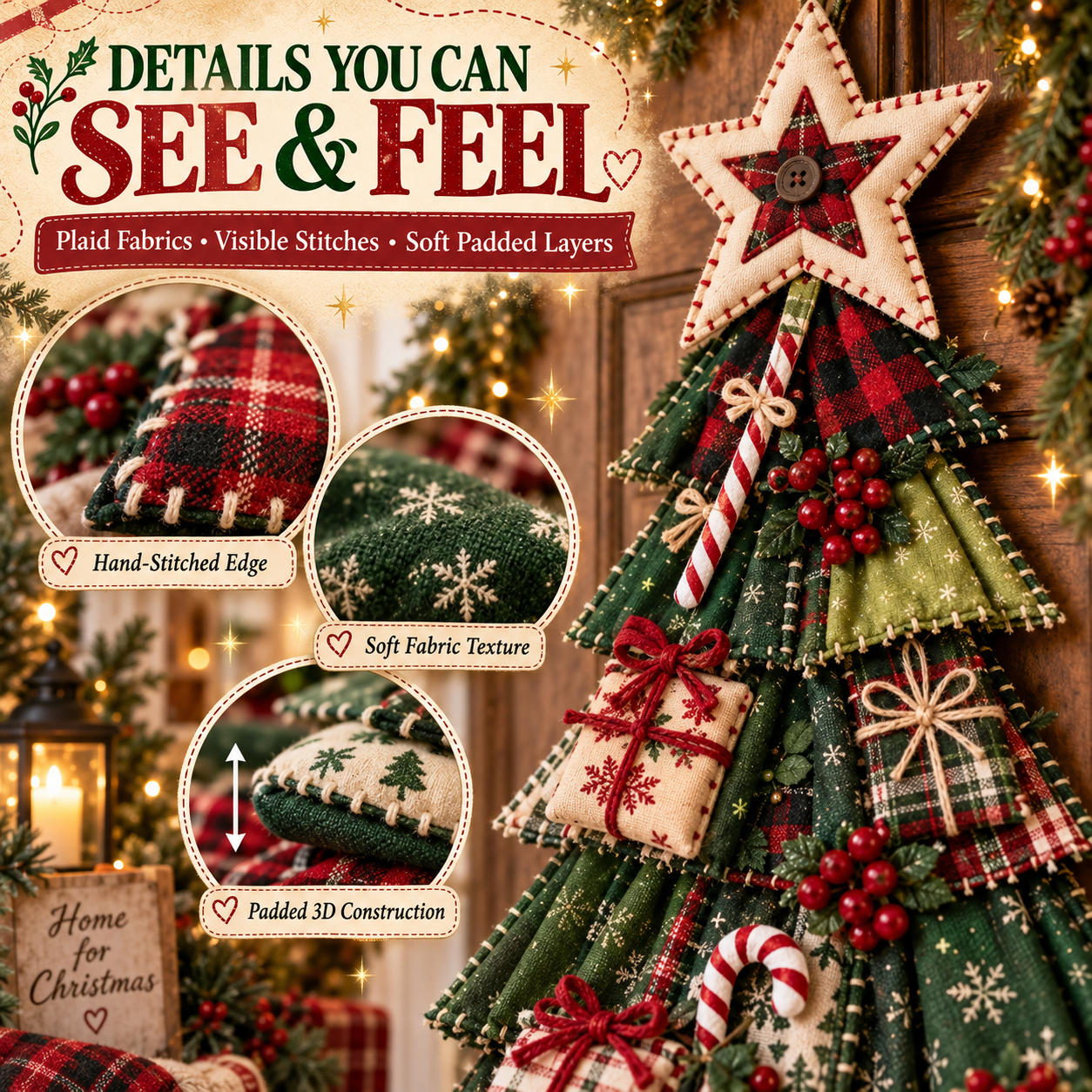 DIY Patchwork Fabric Christmas Tree Kit