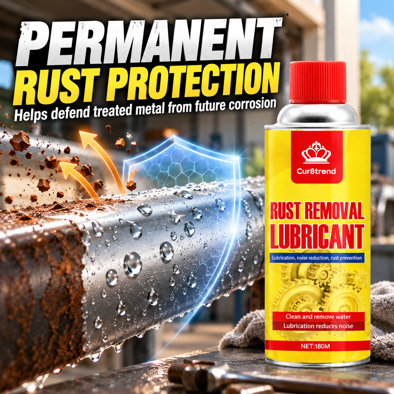 Rust protection layer on treated metal
