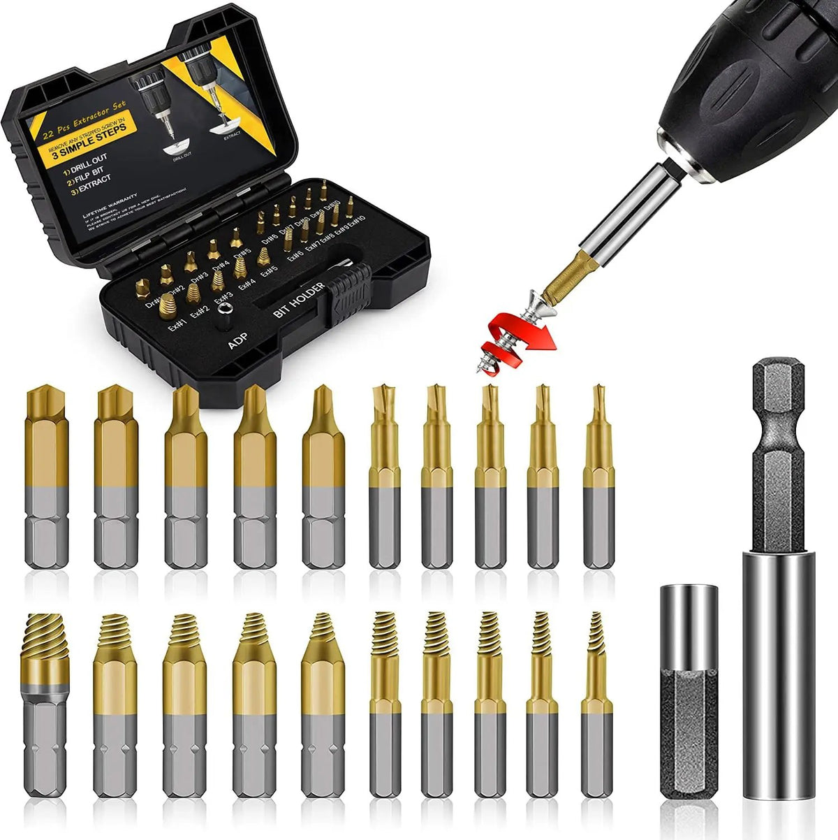 High-Speed Steel Bolt & Screw Remover Kit