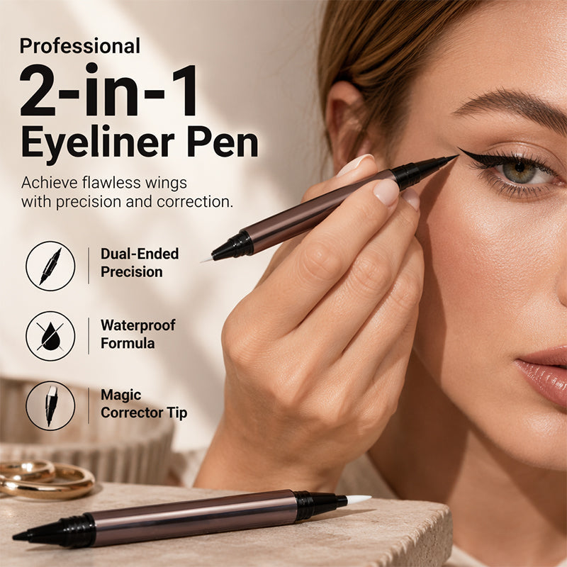 Waterproof Long-Lasting 2-in-1 Liquid Eyeliner