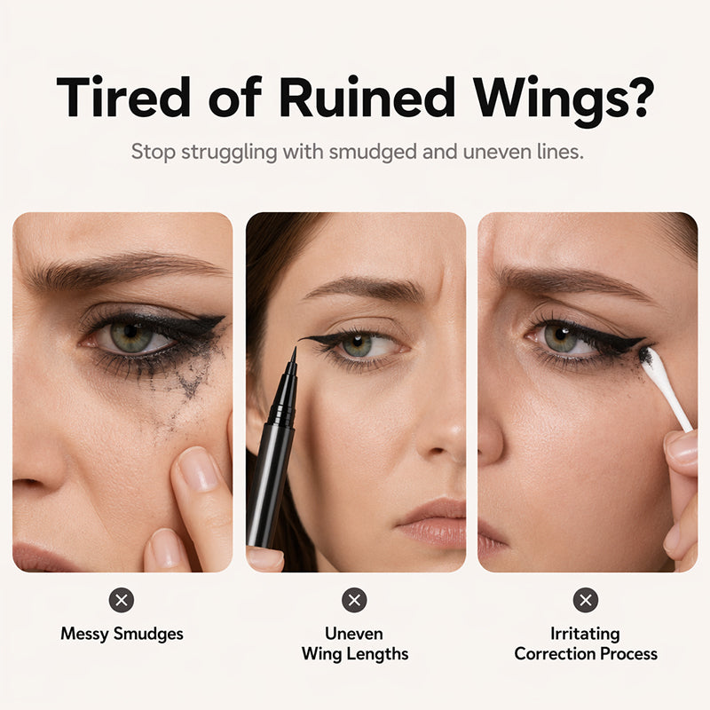 Dual-ended liquid eyeliner with correction tip
