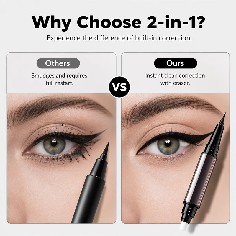 2-in-1 dual-chamber eyeliner pen