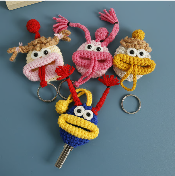 😊Smiley Handmade Crochet Key Cover