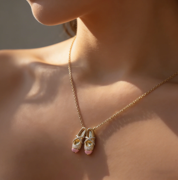 🩰Grace Step Ballet Shoe Necklace