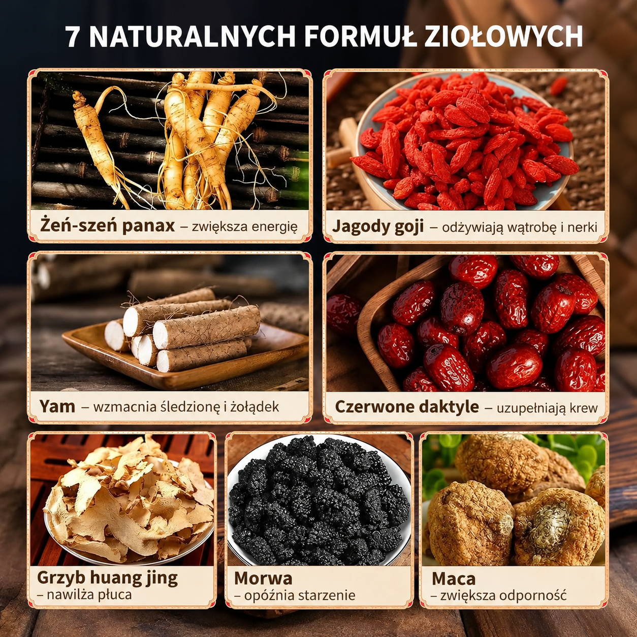 Ziołowa herbata z żeń-szeniem i morwą
