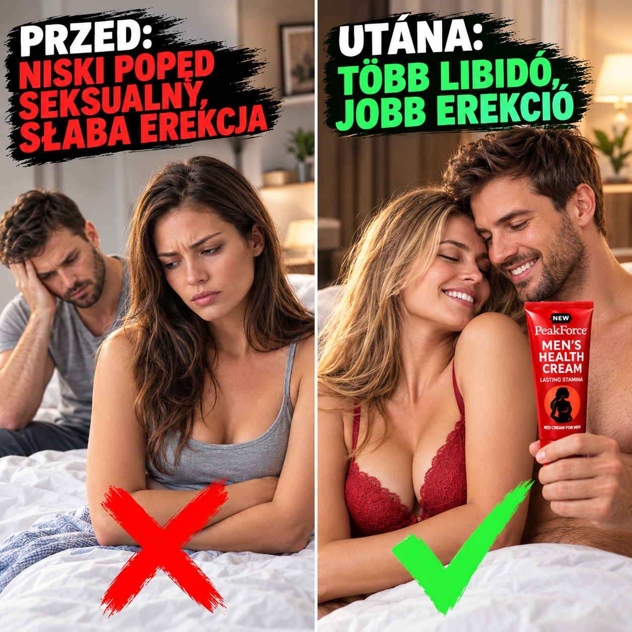 Peakforce® krem dla mężczyzn | Zwiększ rozmiar swojego penisa nawet o 4,5 cm w zaledwie 7 dni!