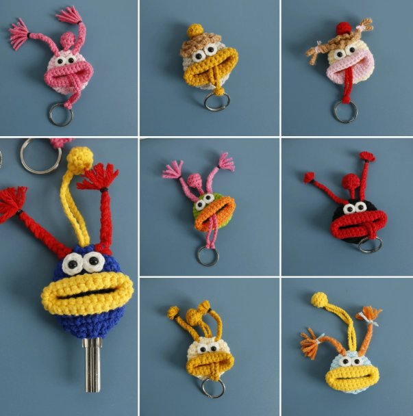 😊Smiley Handmade Crochet Key Cover