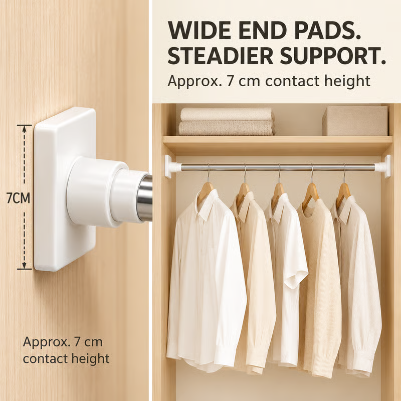  Adjustable Tension Curtain Rod, No-Drill Telescoping Spring Pole for Bathroom