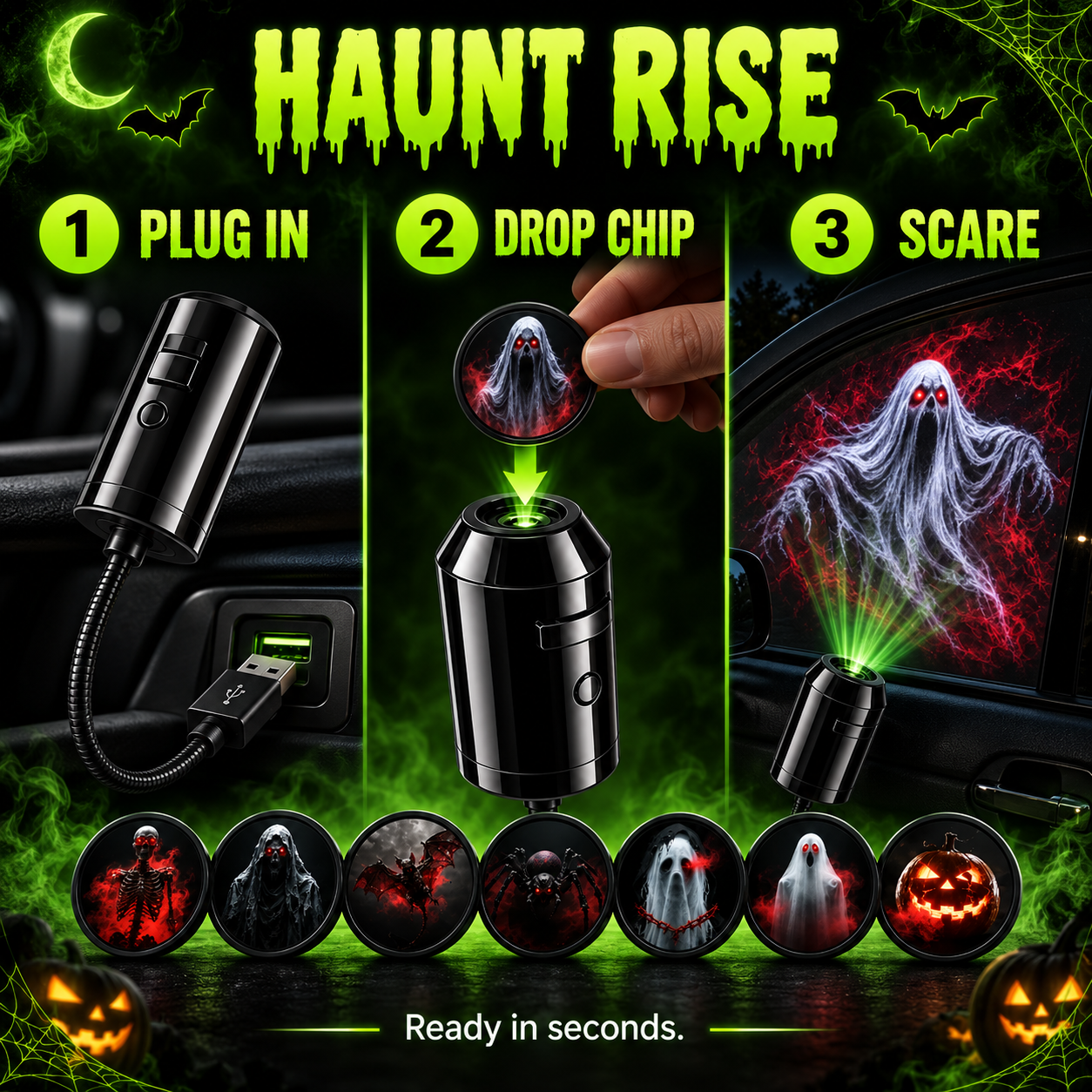 ⏳ Last day! 50% OFF – 👻 Haunted Window Projector