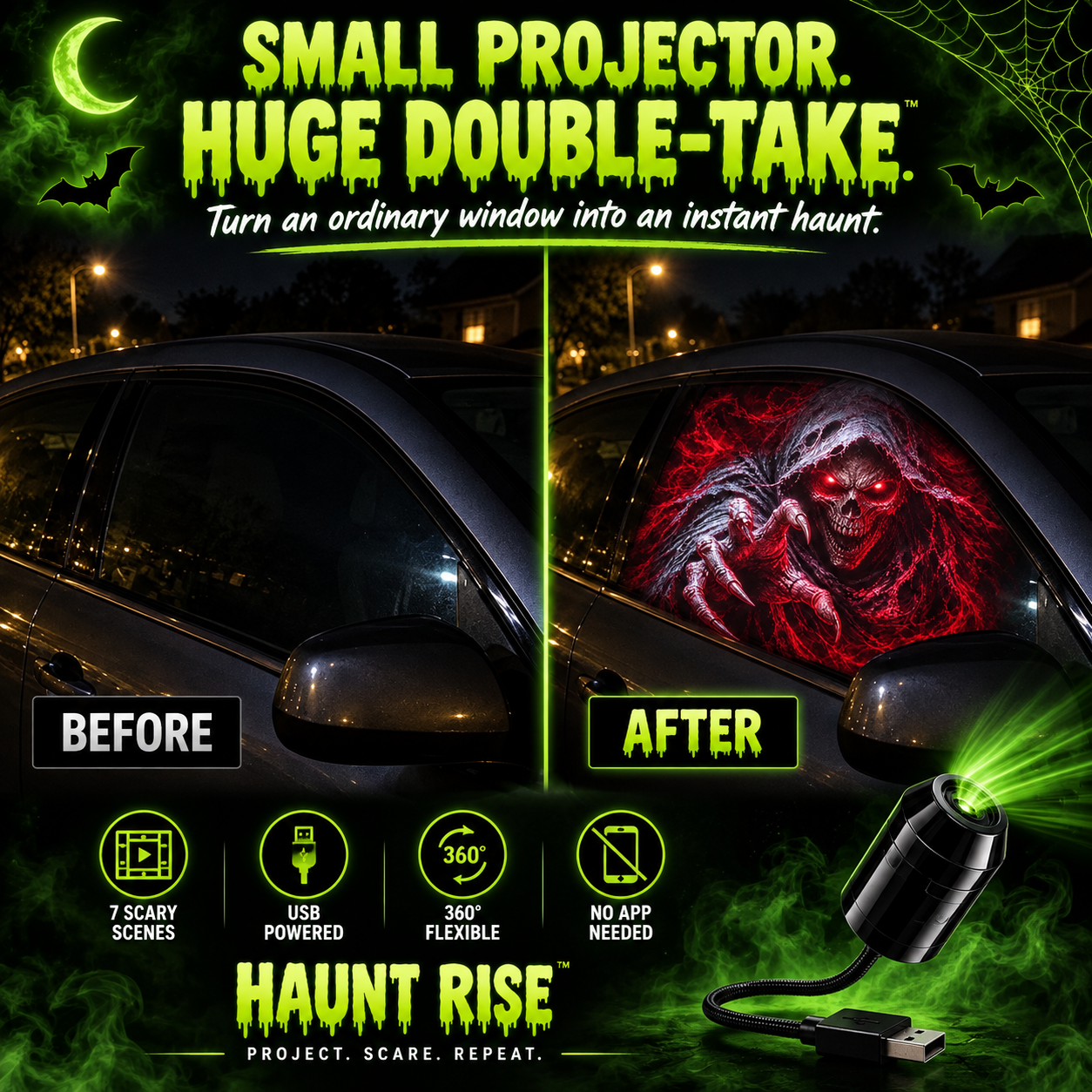 ⏳ Last day! 50% OFF – 👻 Haunted Window Projector