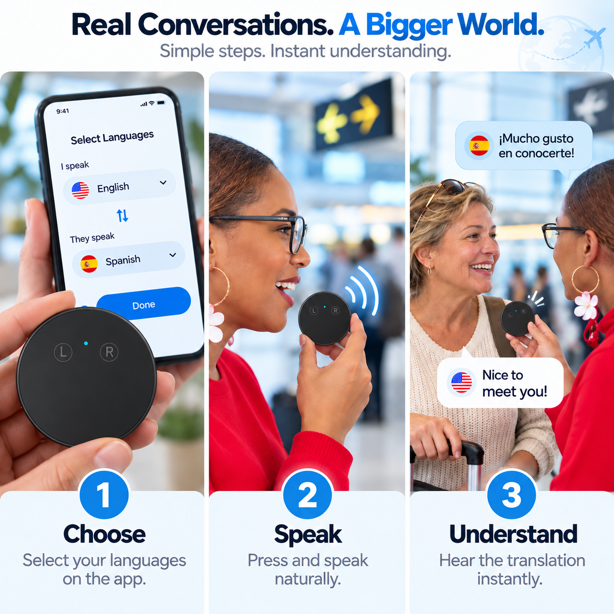 Portable Wireless AI Language Translator Pen - Spanish & English Practice Companion, 165-Language Support, Accent Adaptation for Restaurant Scenarios, Smart Tutor for Electronic Learning