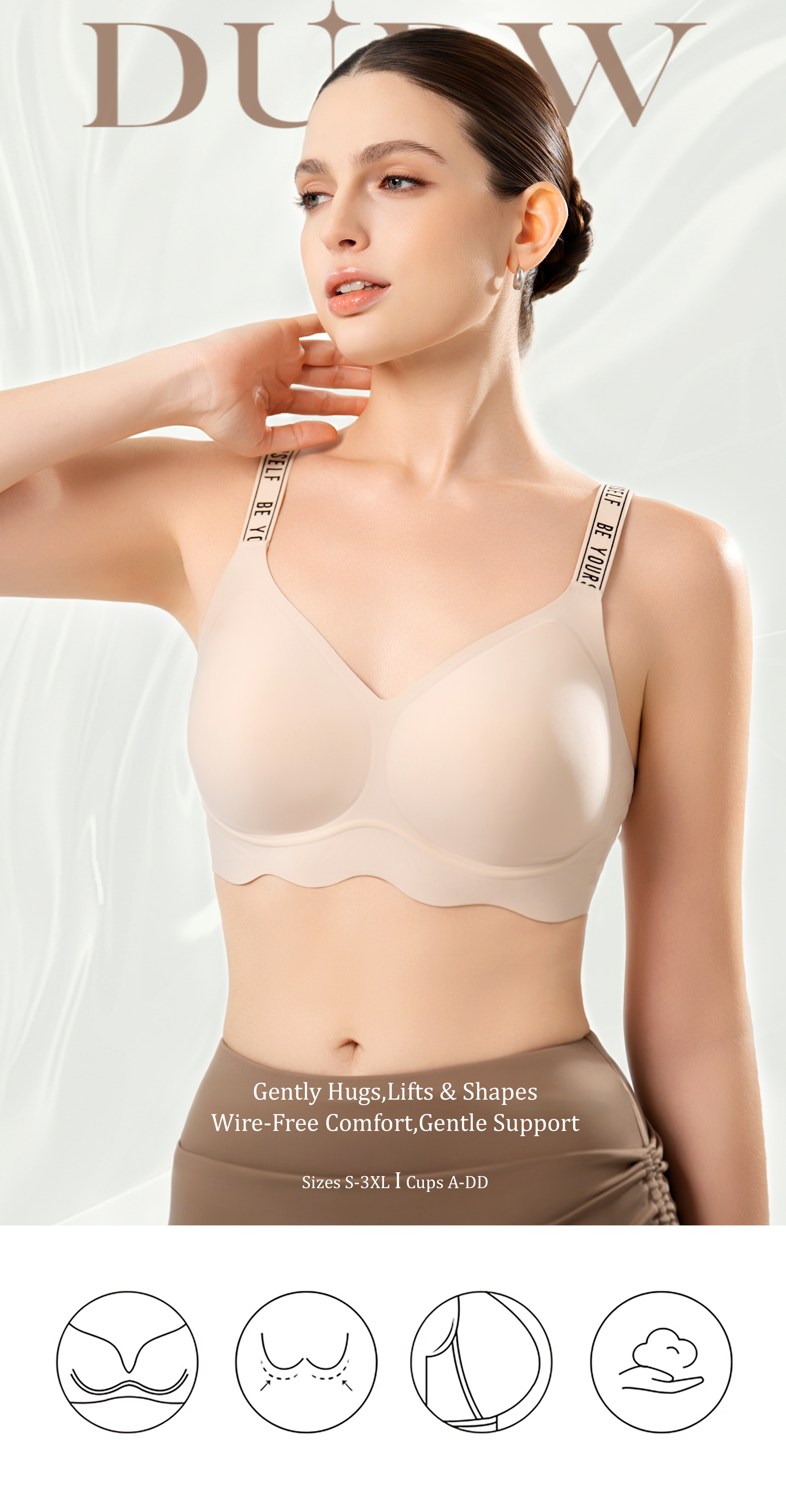 Scalloped Seamless Full Coverage Convertible Bra