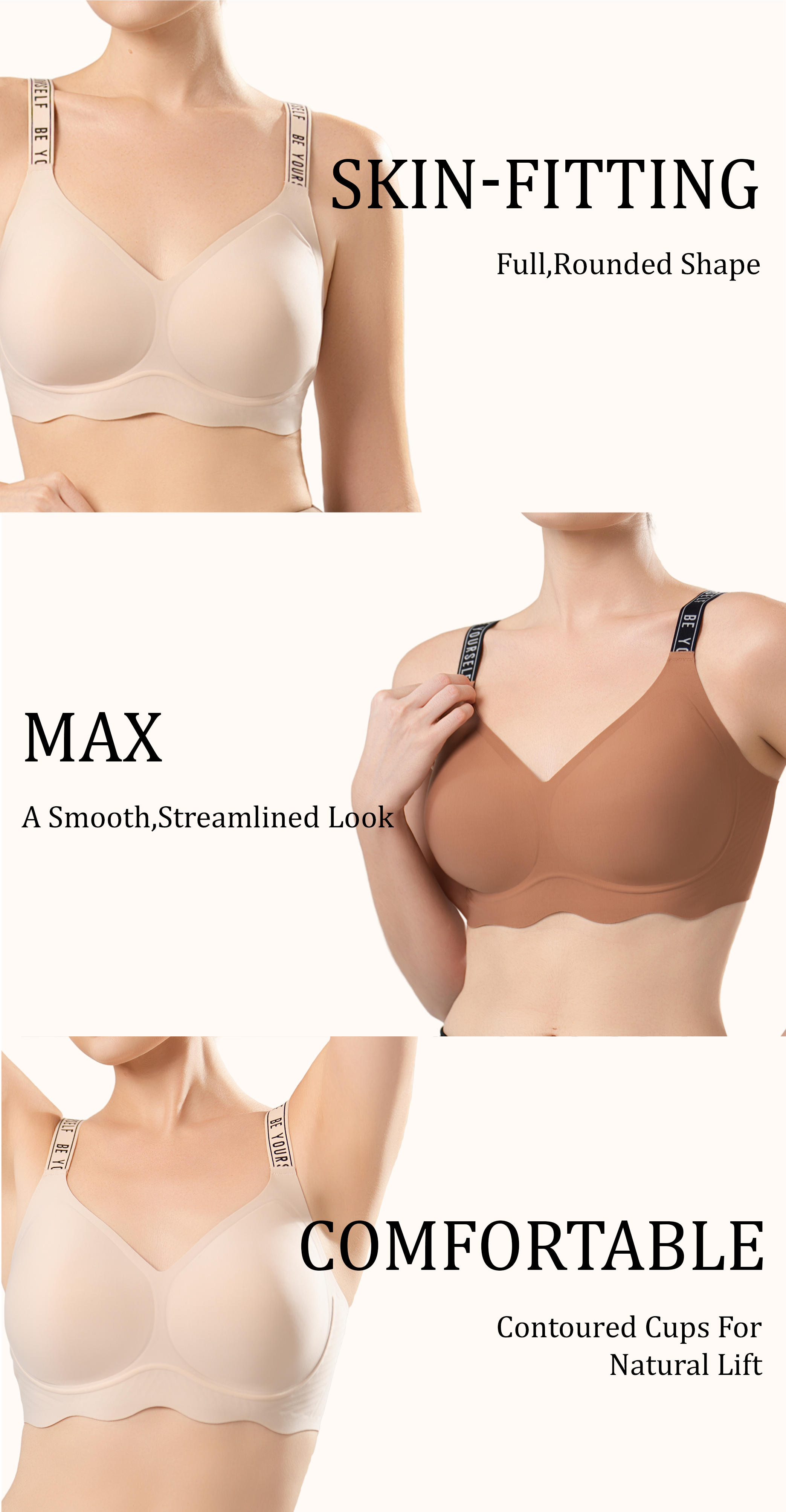 Scalloped Seamless Full Coverage Convertible Bra