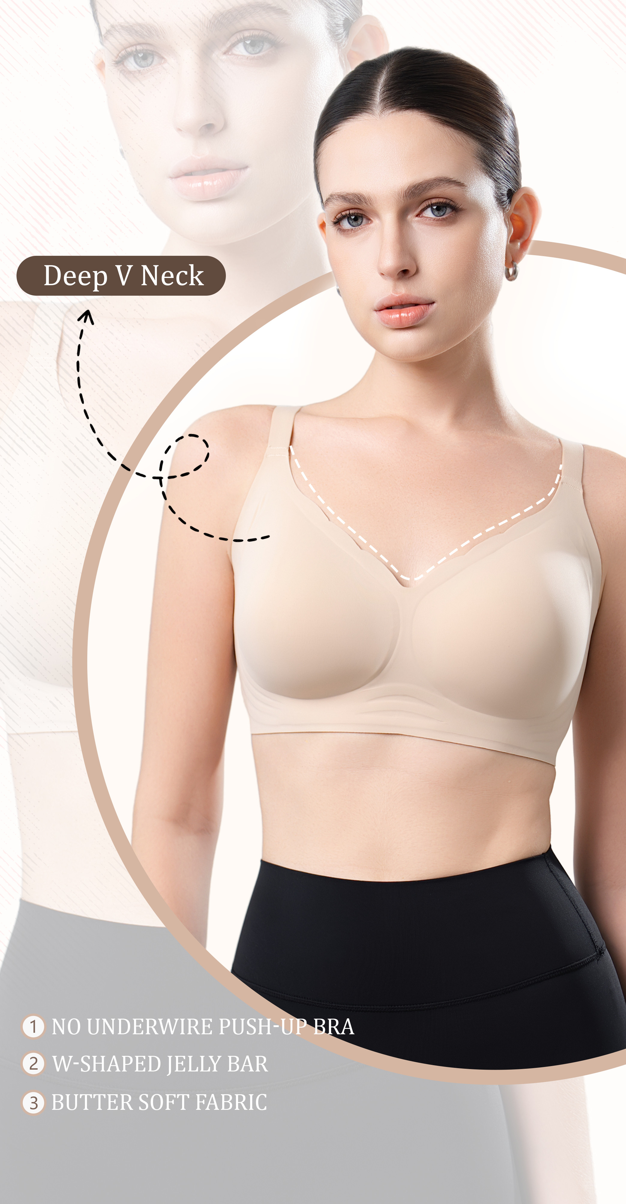 Deep V Jelly Bra No Underwire