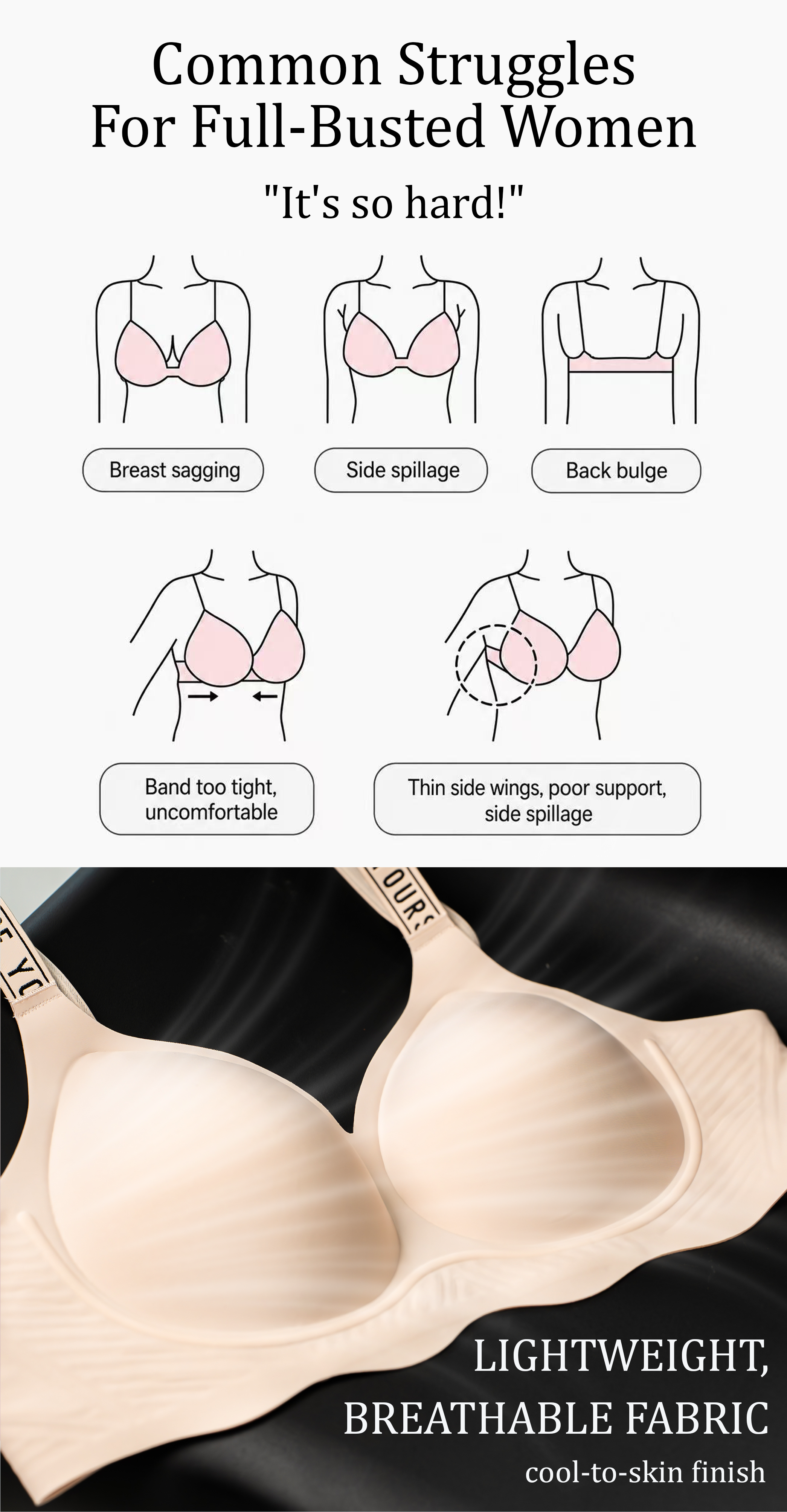 Scalloped Seamless Full Coverage Convertible Bra