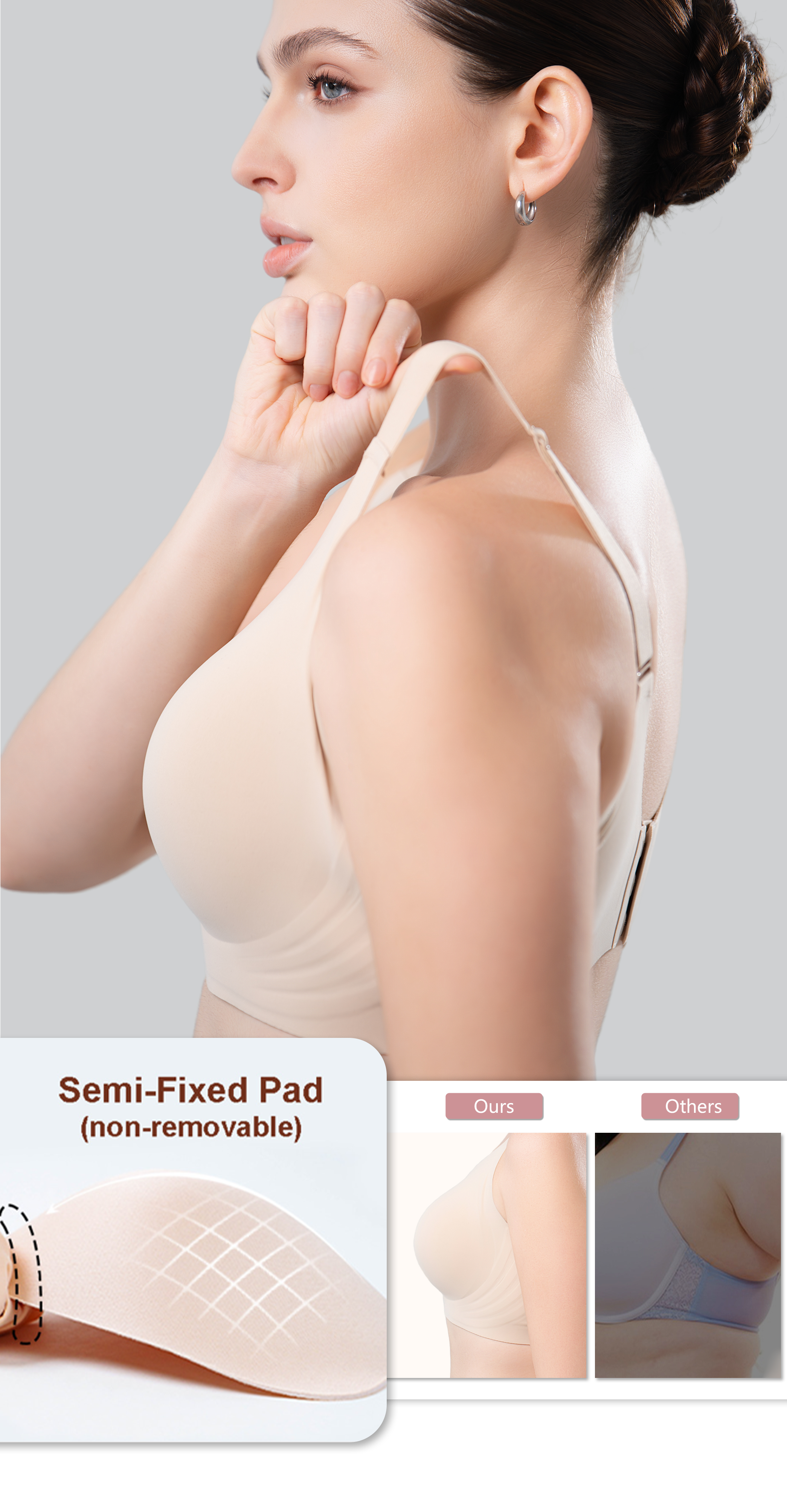 Deep V Jelly Bra No Underwire