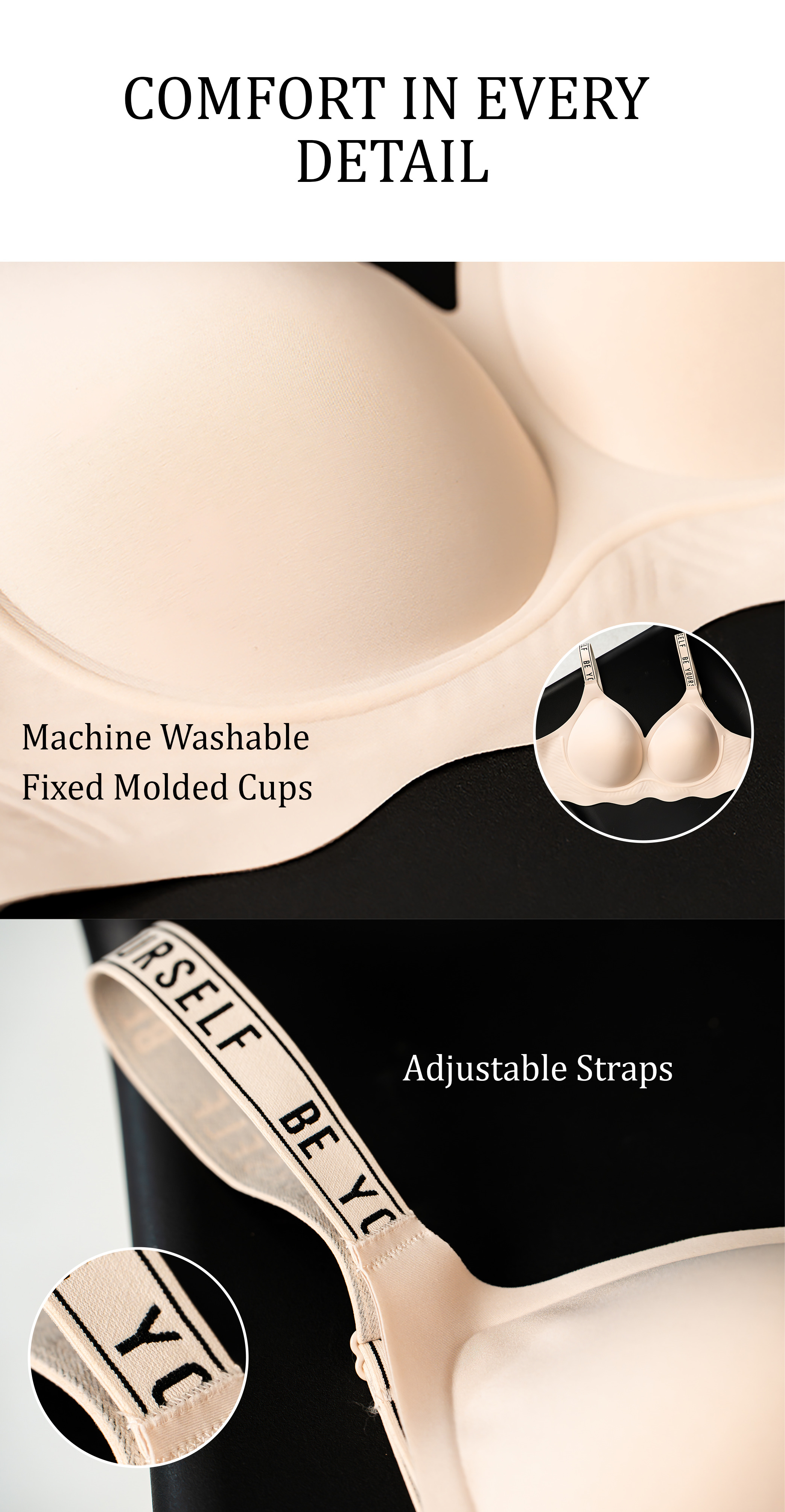 Scalloped Seamless Full Coverage Convertible Bra