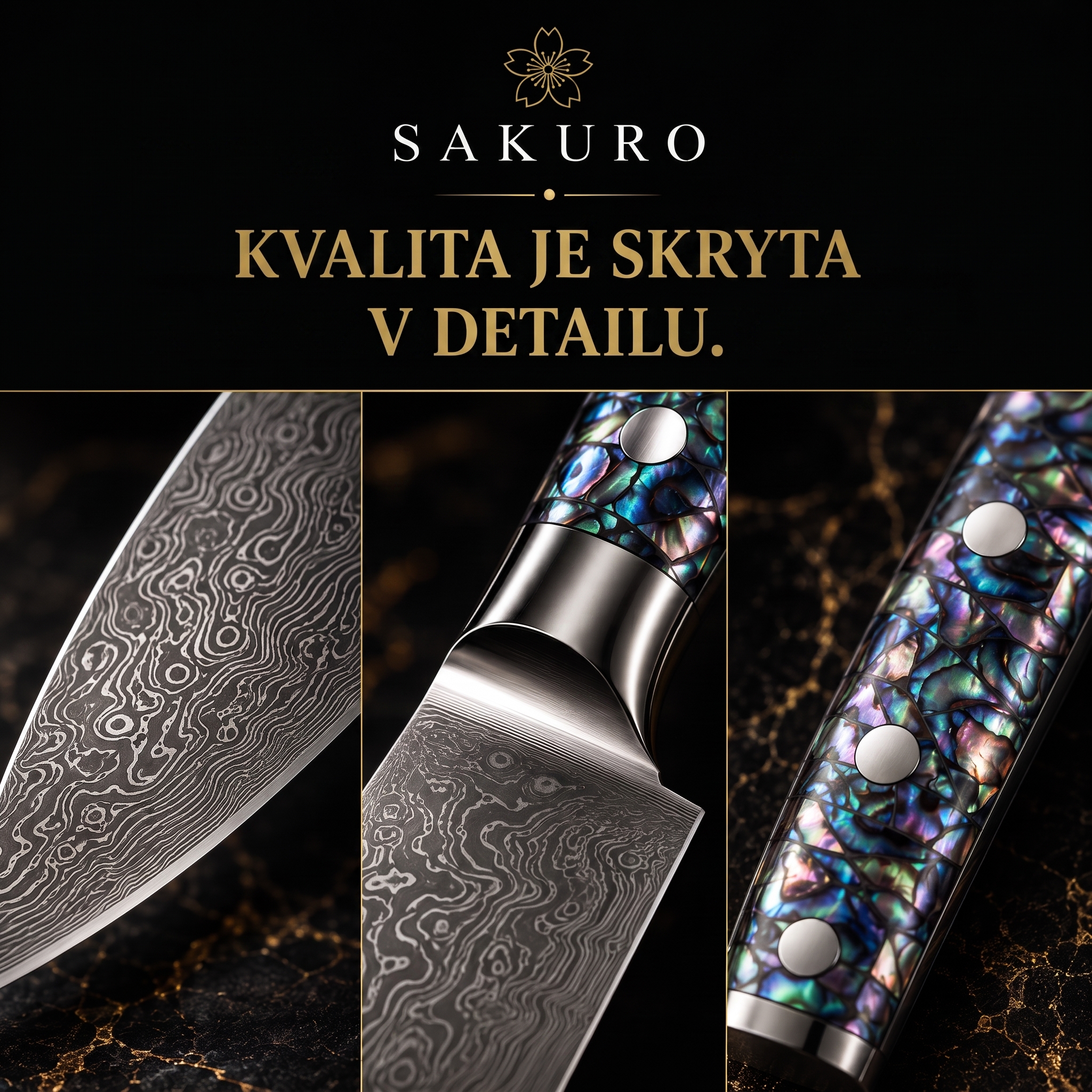 SAKURO AURORA™ – 67VRSTVOVÁ SADA DAMAŠKOVÝCH NOŽŮ