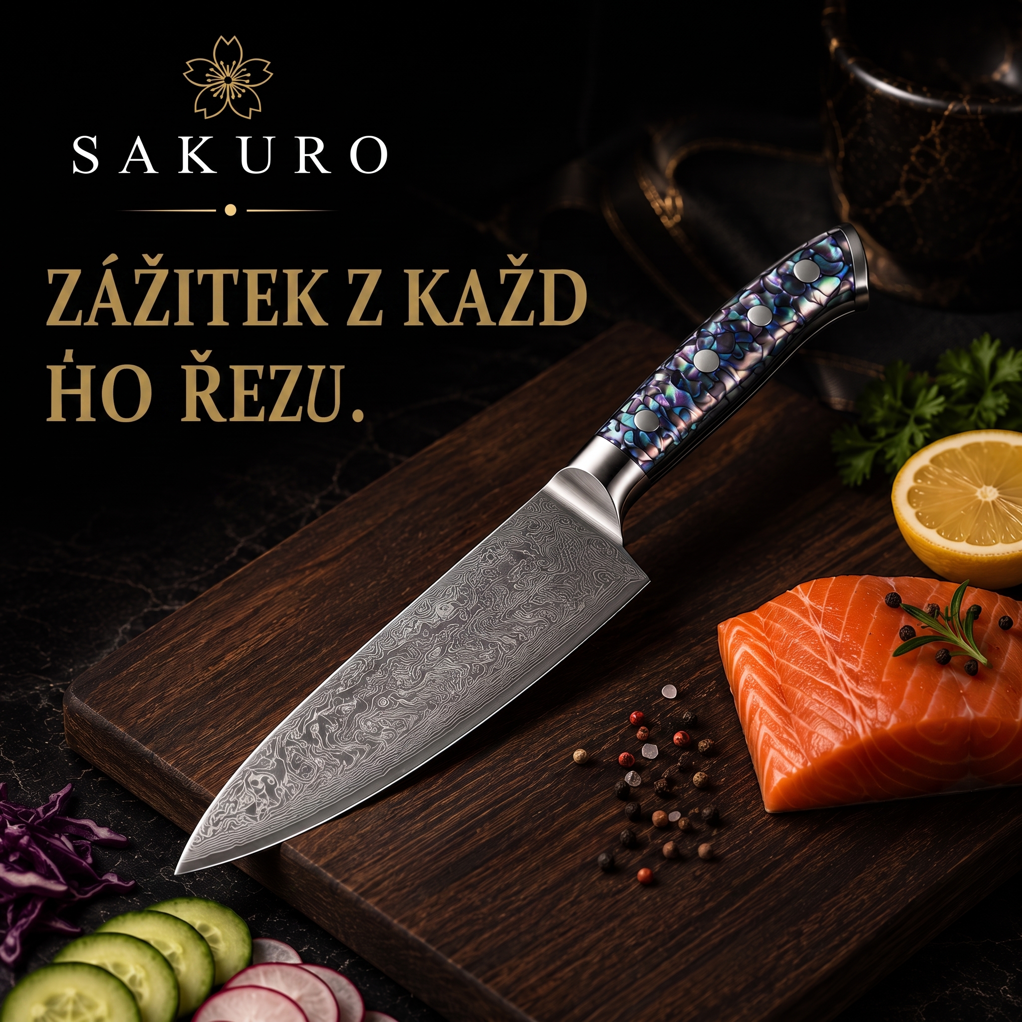 SAKURO AURORA™ – 67VRSTVOVÁ SADA DAMAŠKOVÝCH NOŽŮ