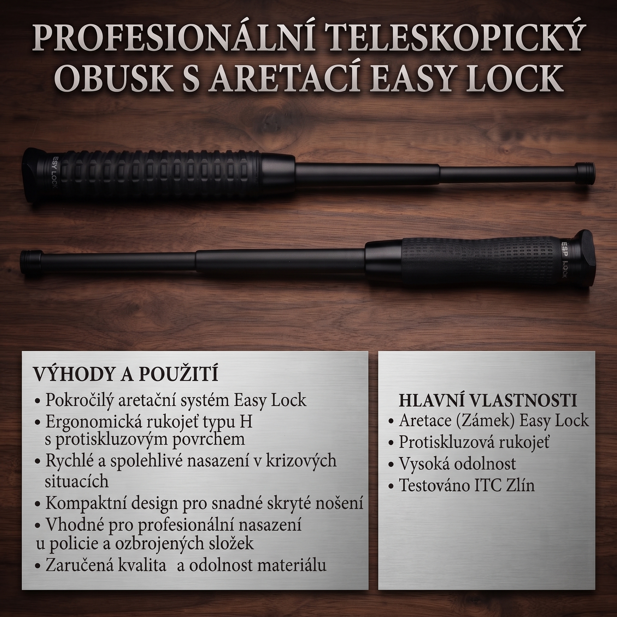 Robustní, hardcore styl! Špičkový polypropylenový obušek pro sebeobranu – rozdrtí veškerou úzkost a strach.