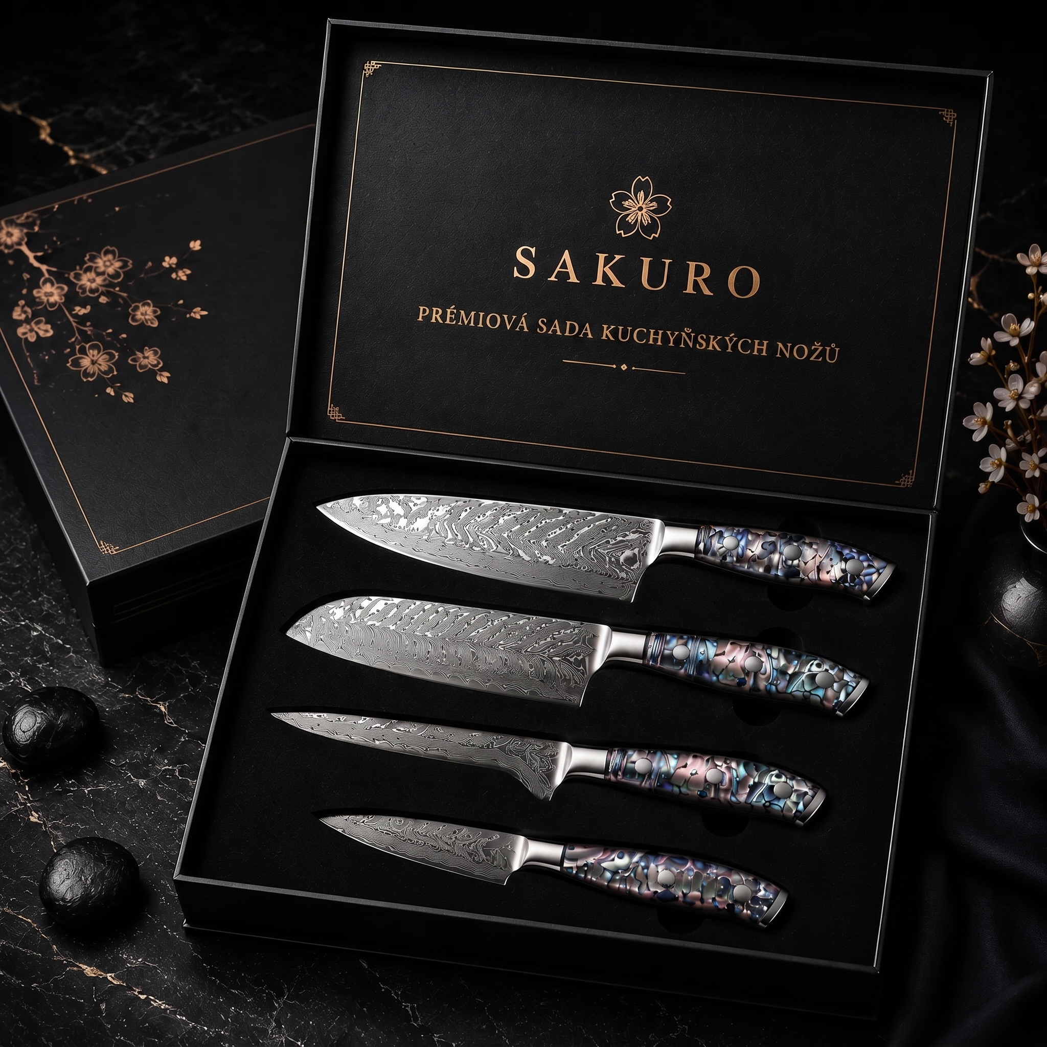 SAKURO AURORA™ – 67VRSTVOVÁ SADA DAMAŠKOVÝCH NOŽŮ