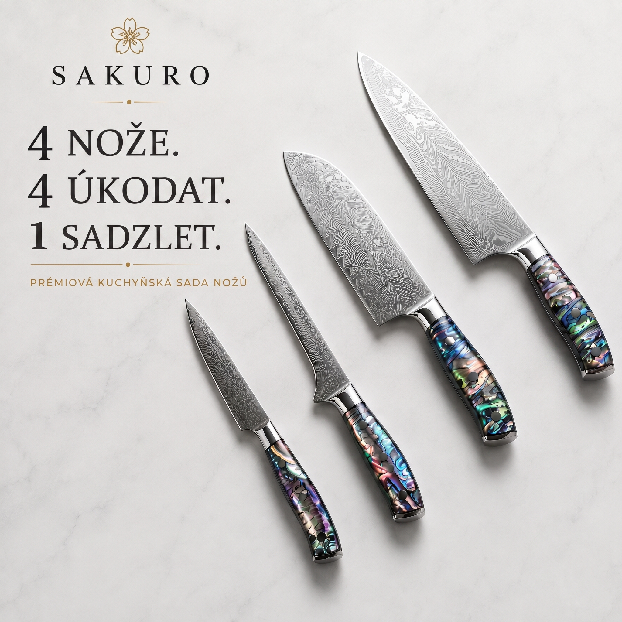 SAKURO AURORA™ – 67VRSTVOVÁ SADA DAMAŠKOVÝCH NOŽŮ