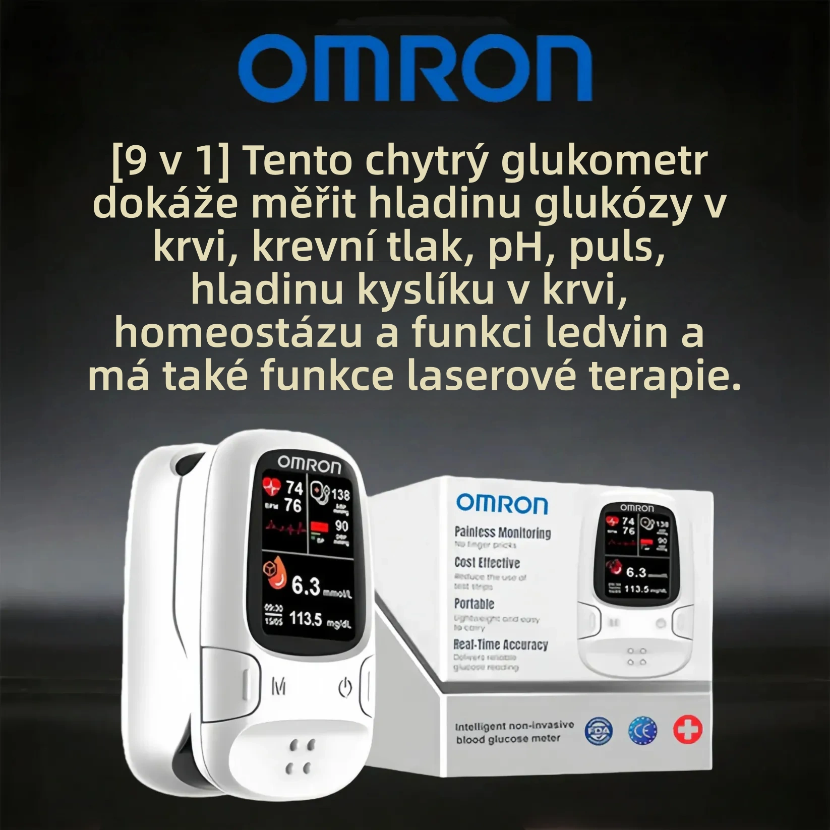 🔥 Černý pátek výprodej! ✅ Omron™ představuje nově uvedený neinvazivní chytrý glukometr 🔥Vyrobeno v USA🔥