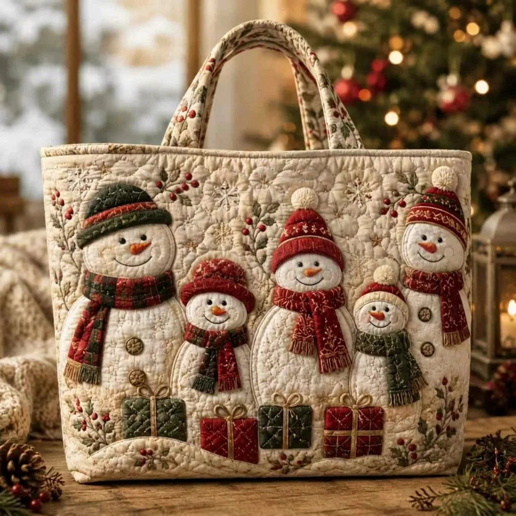 🔥 Last Day 56% OFF 🎄🎅Quilted Christmas Shoulder Tote Bag – 12 Designs