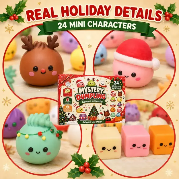 Christmas Mini Squishies Advent Calendar 2026, 24-Day Holiday Countdown Fidget Stress Relief Set