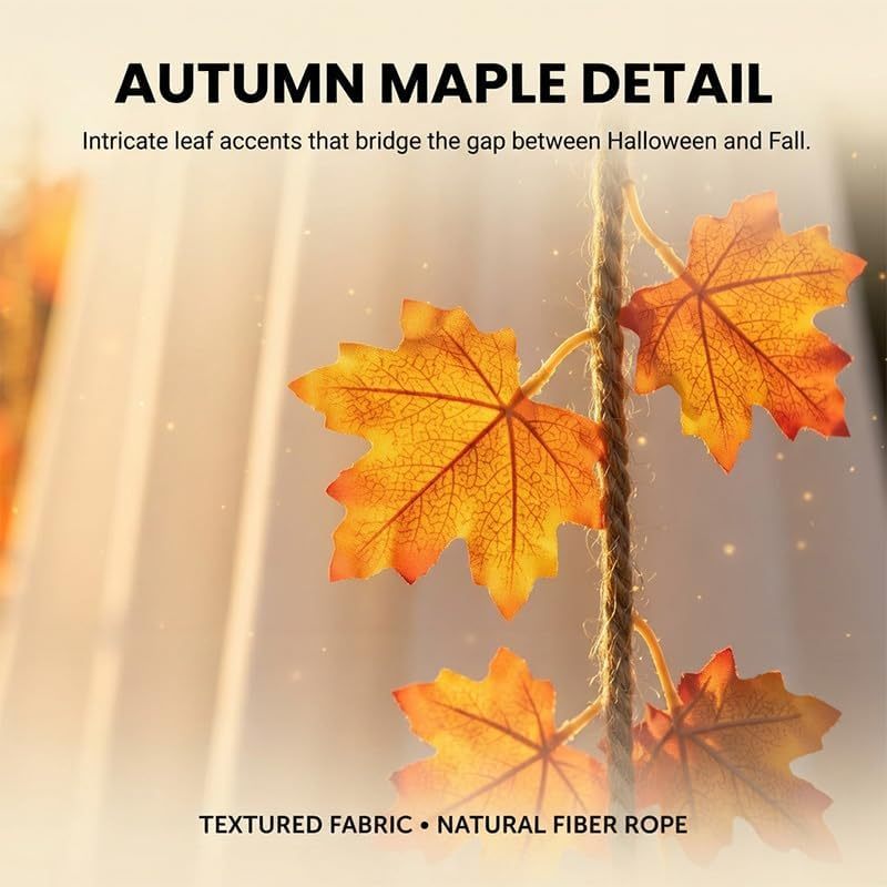 🔥49% Off Last Day⚡Swinging Ghost Outdoor Decor Maple Leaf LED Halloween