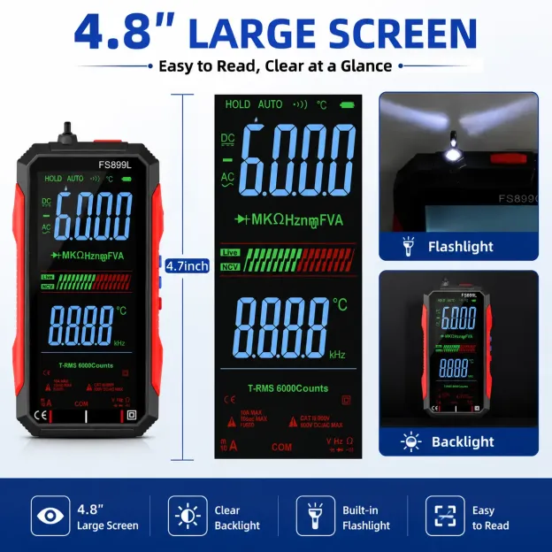 🔥67% Off Last Day⚡True RMS 6000-Count Compact Digital Multimeter