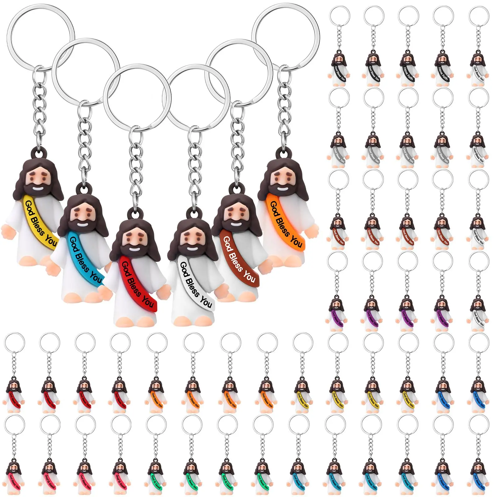 Jesus Loves You Mini Keychains, 24/48 Pcs