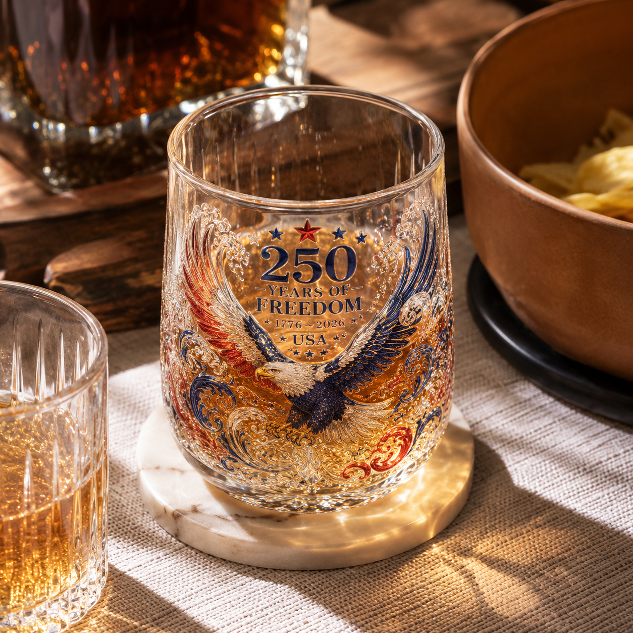 Limited Edition 2026 USA 250 Years of Freedom Eagle Whiskey Glass